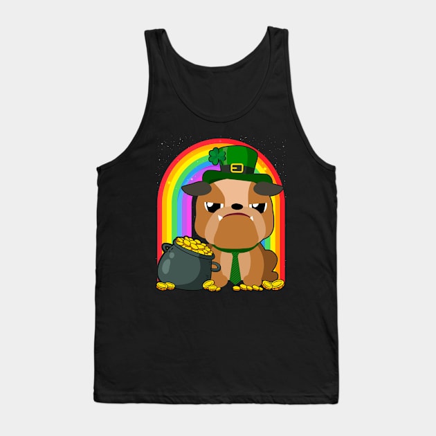 Bulldog Rainbow Irish Clover St Patrick Day Dog Gift product Tank Top by theodoros20